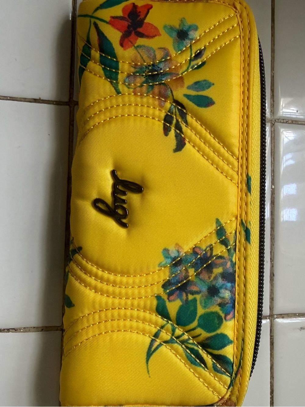 Lug Yellow Floral Zip Wallet - Yellow